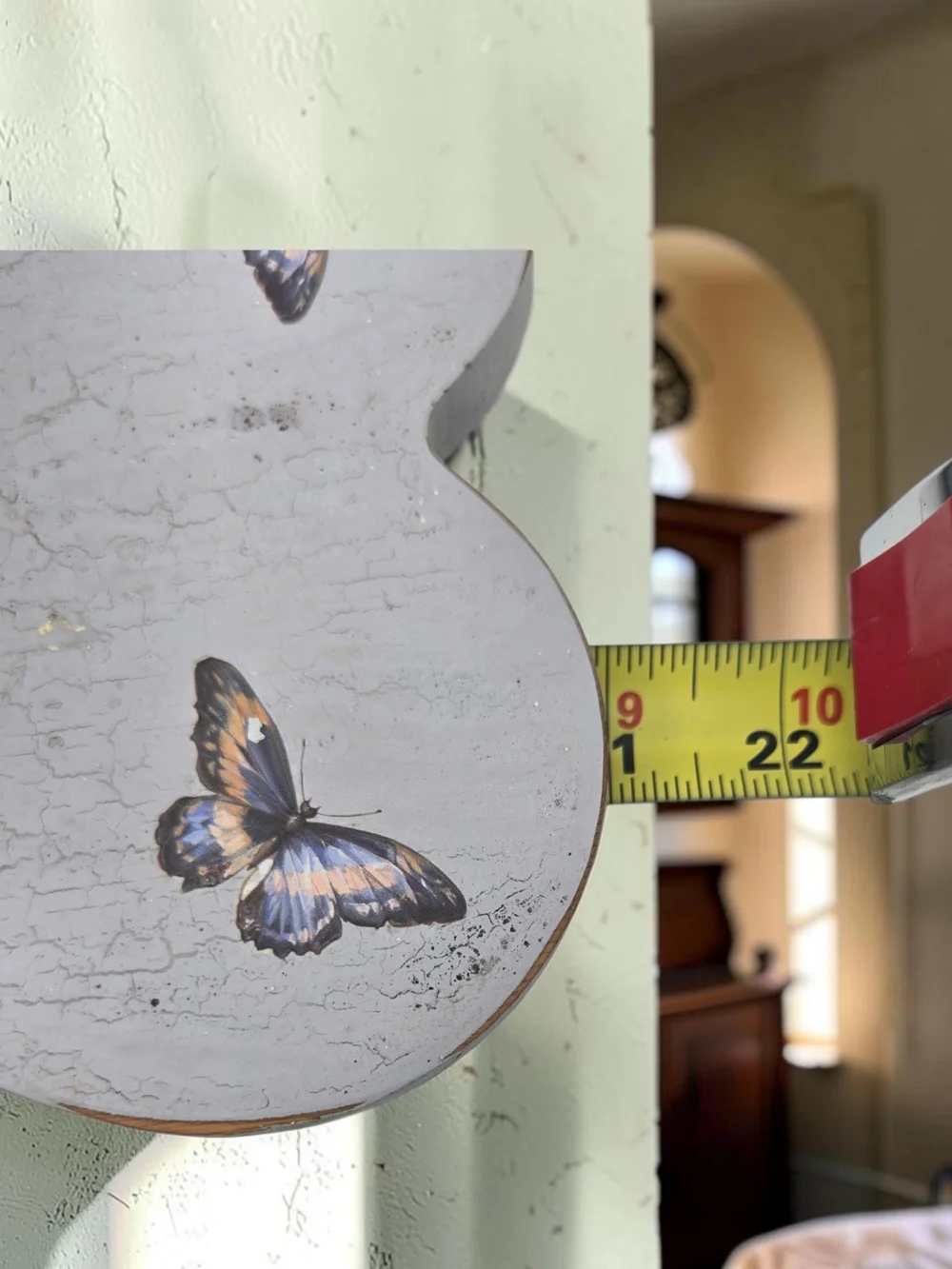 Vintage Style Heart Wall Shelf Hand Painted Floral Shabby Chic Cottage Decor